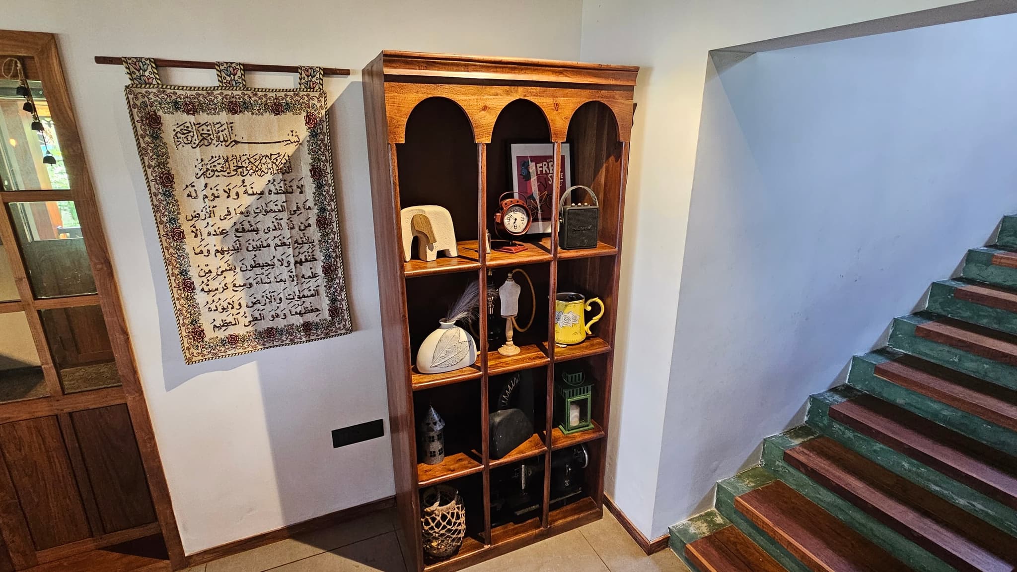 Moroccan Brass Lantern & Jaali Balustrade