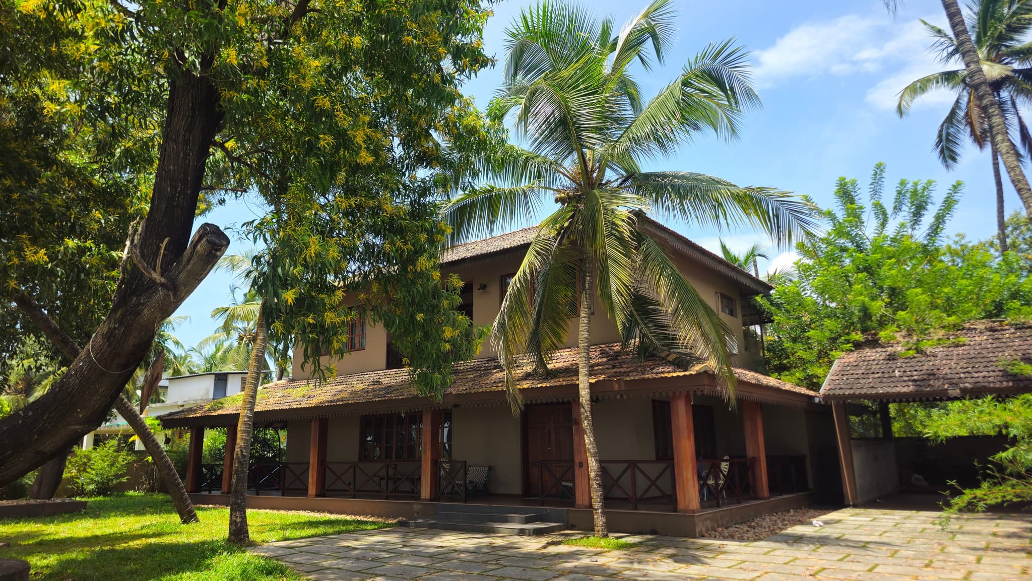 Kastay River colonial heritage estate on the Kerala backwaters